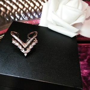 🌸💎 ROSE GOLD LAYERED CZ MULTI-DIMENTIONAL RING